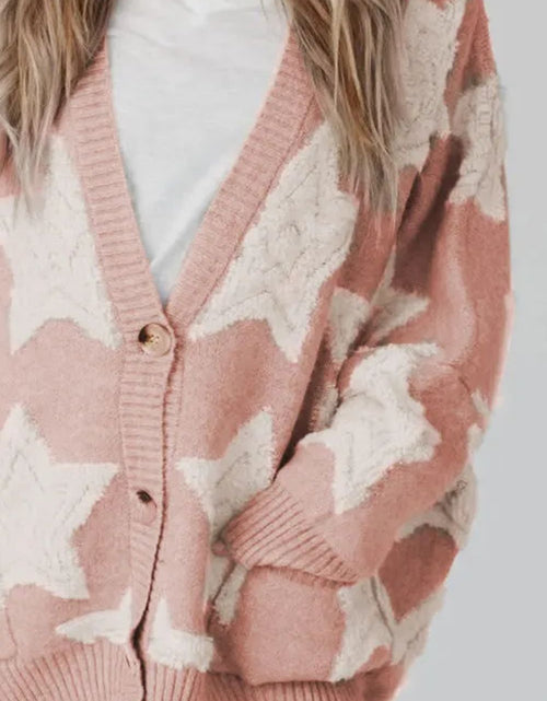 Load image into Gallery viewer, Star Button Up Long Sleeve Cardigan
