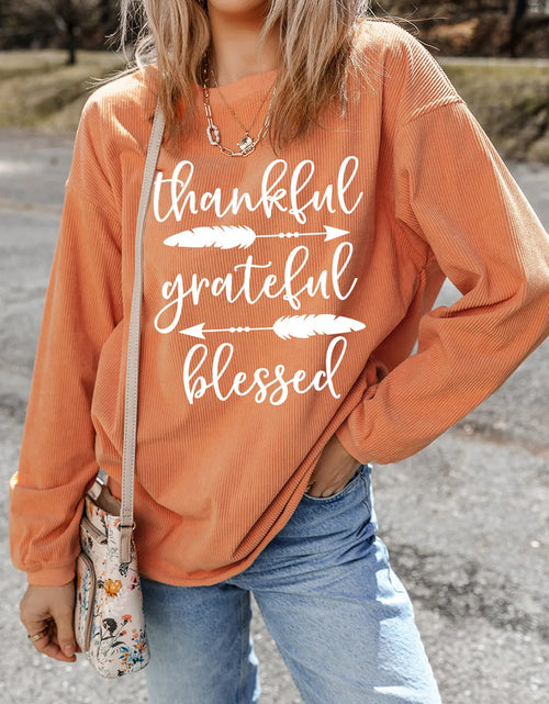 Load image into Gallery viewer, Letter Graphic Round Neck Long Sleeve Sweatshirt
