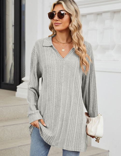 Load image into Gallery viewer, Slit Johnny Collar Long Sleeve T-Shirt
