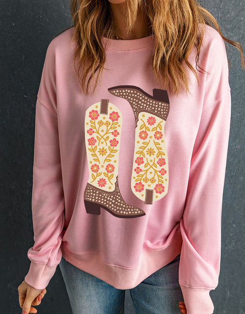 Load image into Gallery viewer, Boot Graphic Long Sleeve Sweatshirt
