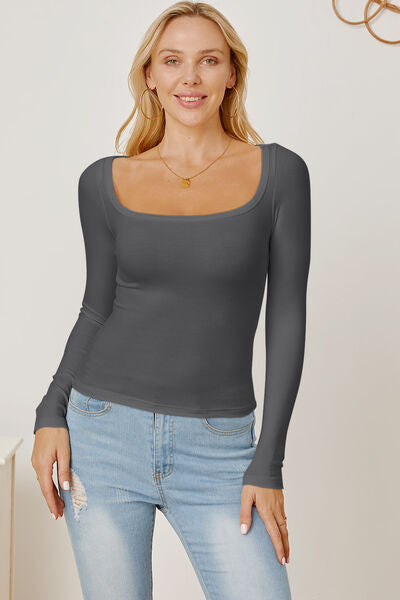 Load image into Gallery viewer, Square Neck Long Sleeve T-Shirt
