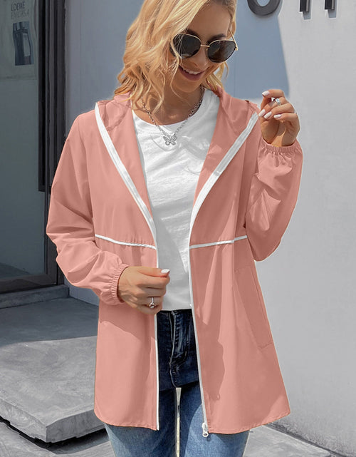 Load image into Gallery viewer, Ivy Lane Zip Up Long Sleeve Hooded Watertight Jacket
