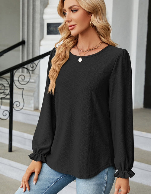 Load image into Gallery viewer, Round Neck Flounce Sleeve T-Shirt
