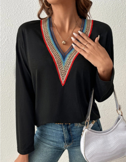 Load image into Gallery viewer, V-Neck Long Sleeve T-Shirt
