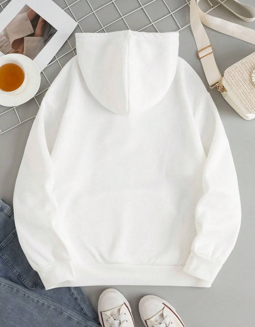Load image into Gallery viewer, Drawstring Dropped Shoulder Hoodie
