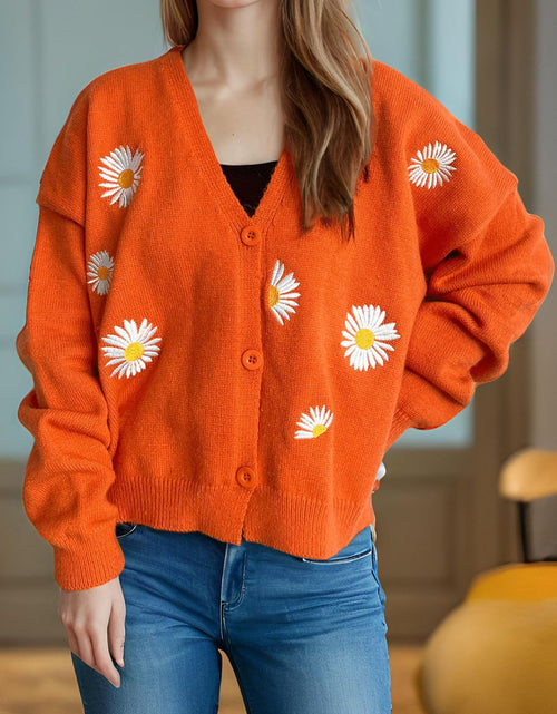 Load image into Gallery viewer, Daisy Button Up V-Neck Cardigan
