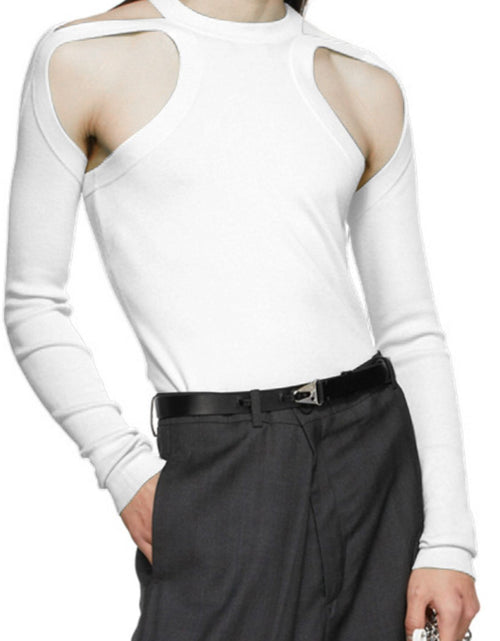 Load image into Gallery viewer, Men's Full Size Cutout Round Neck Long Sleeve Top Plus Size
