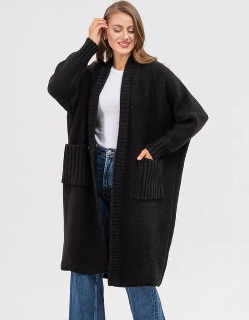 Load image into Gallery viewer, Pocketed Open Front Long Sleeve Longline Cardigan
