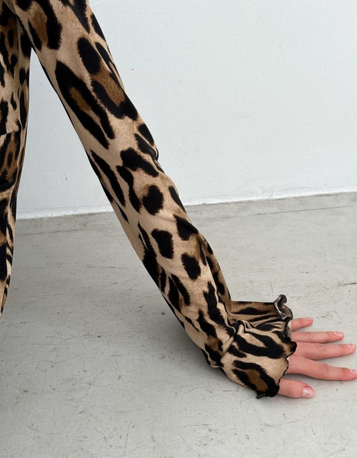 Load image into Gallery viewer, Leopard Backless Long Sleeve Mini Dress
