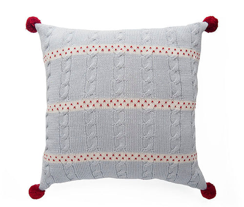 Load image into Gallery viewer, Grey Cable Knit 14" Pillow by Melange Collection
