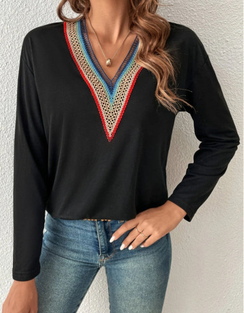 Load image into Gallery viewer, V-Neck Long Sleeve T-Shirt

