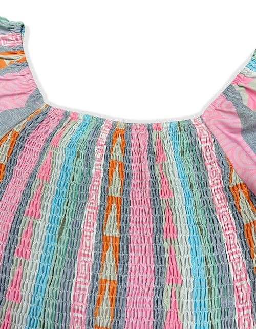 Load image into Gallery viewer, Ruffled Striped Long Sleeve Dress
