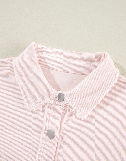 Load image into Gallery viewer, Two-tone Color Exposed Seam Corduroy Shacket
