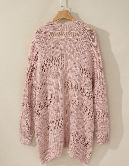 Load image into Gallery viewer, Openwork Open Front Long Sleeve Cardigan
