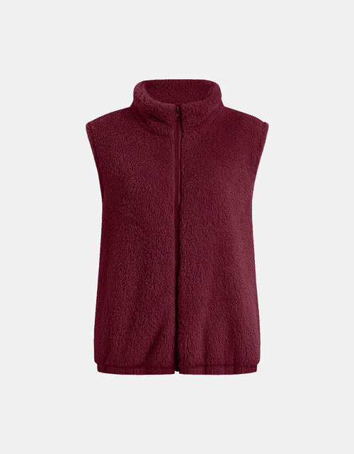 Load image into Gallery viewer, Full Size Fuzzy Zip Up Vest Coat with Pockets
