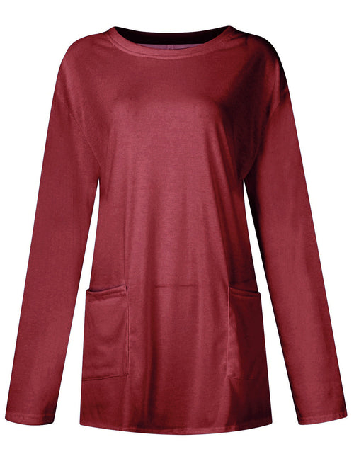 Load image into Gallery viewer, Full Size Pocketed Round Neck Long Sleeve T-Shirt
