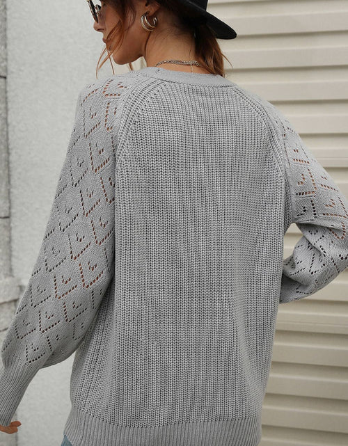 Load image into Gallery viewer, Rib-Knit Plunge Raglan Sleeve Cardigan

