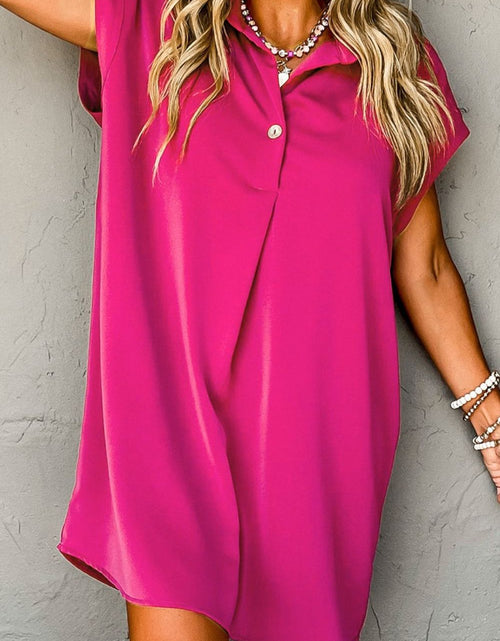 Load image into Gallery viewer, Buttoned Collared Neck Mini Shirt Dress
