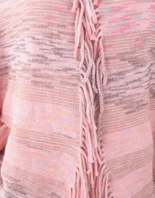 Load image into Gallery viewer, Multicolored Fringe Trim Poncho
