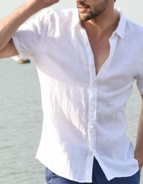 Load image into Gallery viewer, Men's Full Size Button Down Short Sleeve Shirt Plus Size
