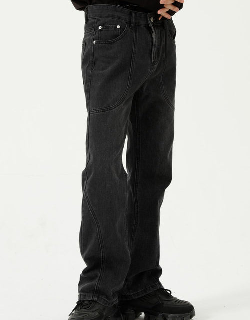 Load image into Gallery viewer, Straight-Leg Jeans with Stitch Detail
