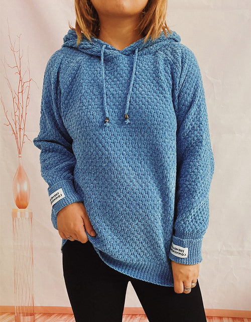 Load image into Gallery viewer, Drawstring Long Sleeve  Hooded Sweater
