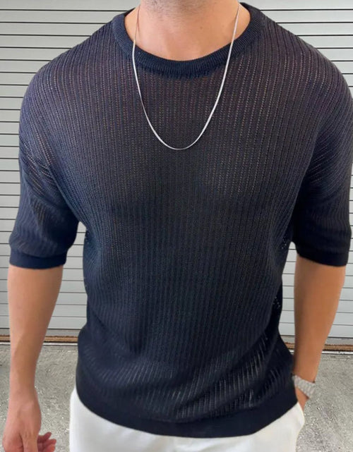 Load image into Gallery viewer, Men's Round Neck Drop Shouler Knit Top

