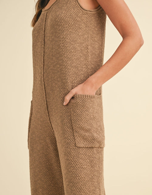 Load image into Gallery viewer, MABLE Sleeveless Knit Crop Jumpsuit with Pockets
