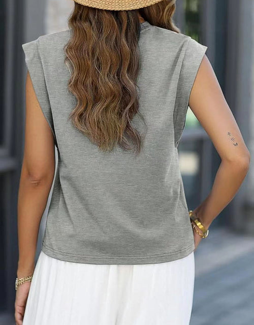 Load image into Gallery viewer, Florira Round Neck Cap Sleeve T-Shirt
