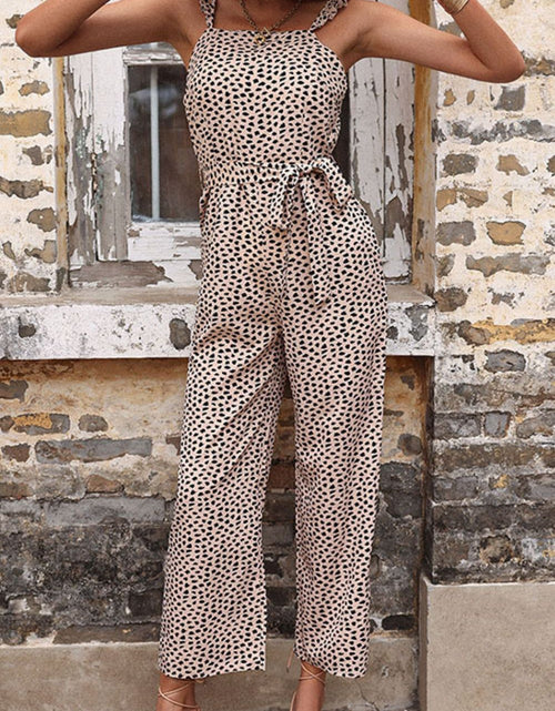 Load image into Gallery viewer, Perfee Printed Tie-Waist Wide Leg Jumpsuit
