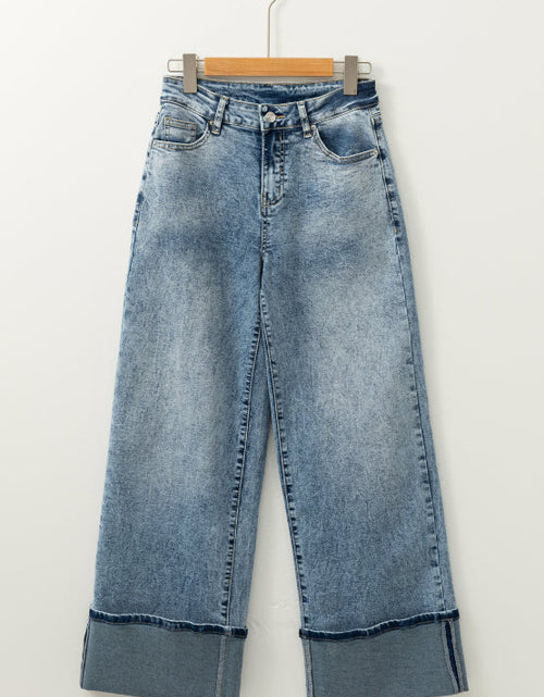 Load image into Gallery viewer, Washed Wide Leg Jeans with Pockets
