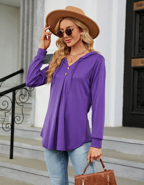 Load image into Gallery viewer, Long Sleeve Hooded Blouse

