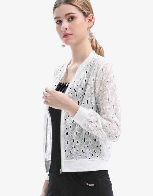 Load image into Gallery viewer, Openwork Zip Up Jacket
