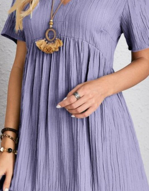 Load image into Gallery viewer, Full Size V-Neck Short Sleeve Dress
