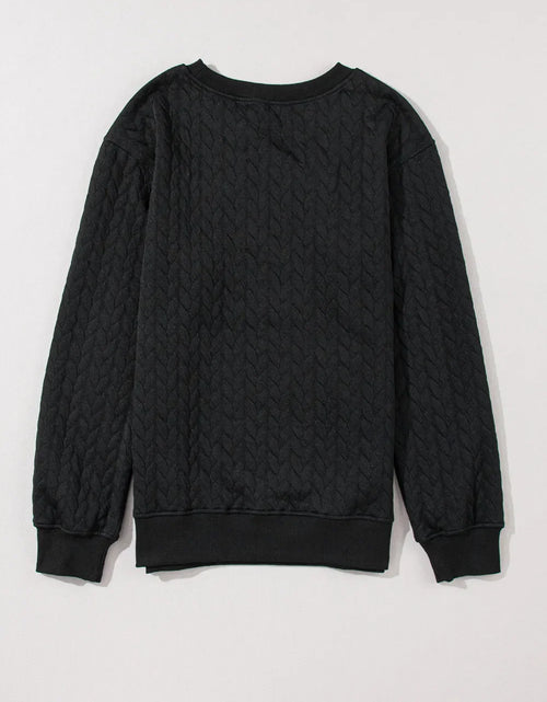Load image into Gallery viewer, Full Size MERRY AND BRIGHT Cable Knit Pullover Sweatshirt
