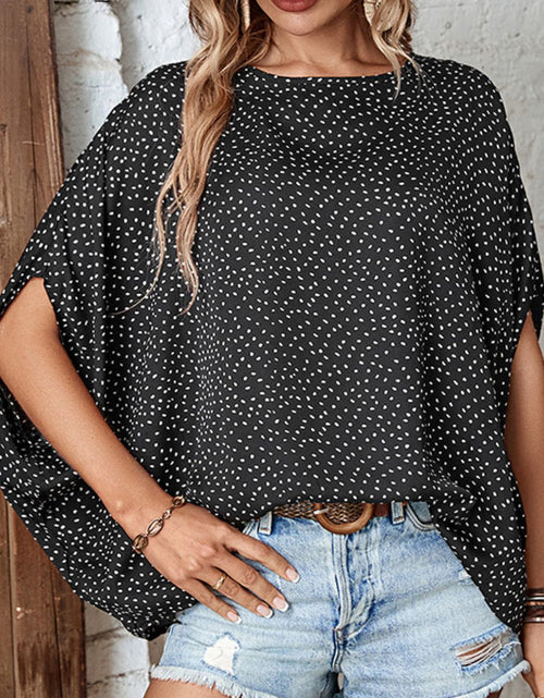 Load image into Gallery viewer, Perfee Printed Dolman Sleeve Round Neck Blouse

