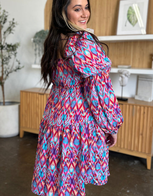 Load image into Gallery viewer, Double Take Full Size Printed Long Sleeve Dress
