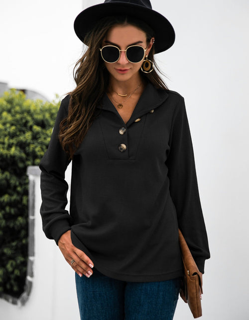 Load image into Gallery viewer, Half Button Long Sleeve T-Shirt
