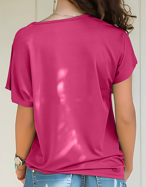 Load image into Gallery viewer, Asymmetrical Neck Short Sleeve T-Shirt
