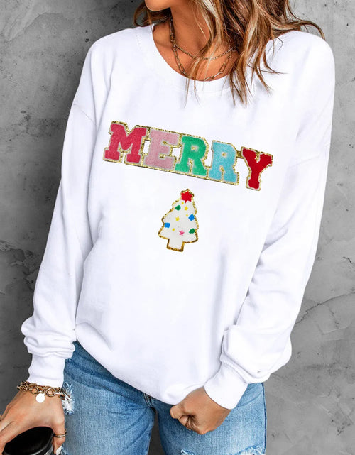 Load image into Gallery viewer, MERRY Round Neck Long Sleeve Sweatshirt
