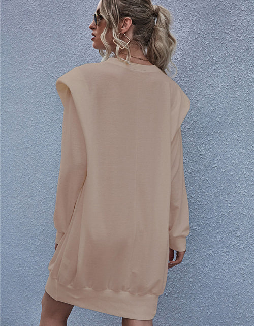 Load image into Gallery viewer, Round Neck Long Sleeve Mini Dress
