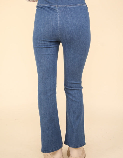 Load image into Gallery viewer, VERY J Washed Denim Stretchy Crossover Waist Leggings
