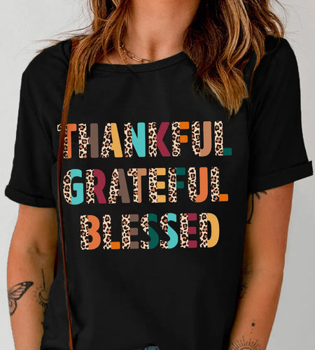 Letter Graphic Round Neck Short Sleeve T-Shirt
