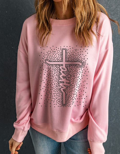 Load image into Gallery viewer, Graphic Round Neck Long Sleeve Sweatshirt
