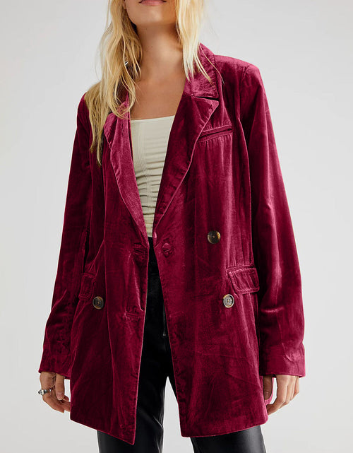 Load image into Gallery viewer, Lapel Collar Long Sleeve Blazer with Pockets
