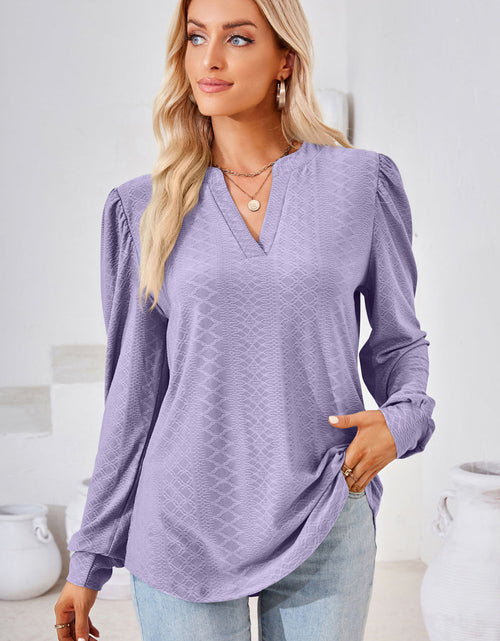 Load image into Gallery viewer, V-Neck Puff Sleeve Blouse
