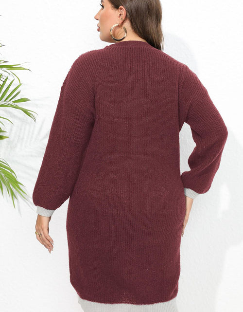 Load image into Gallery viewer, Plus Size Long Sleeve Sweater Dress

