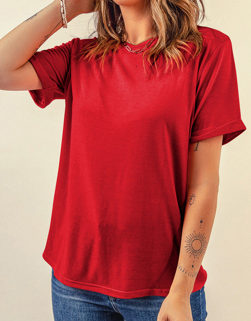 Load image into Gallery viewer, Round Neck Short Sleeve T-Shirt
