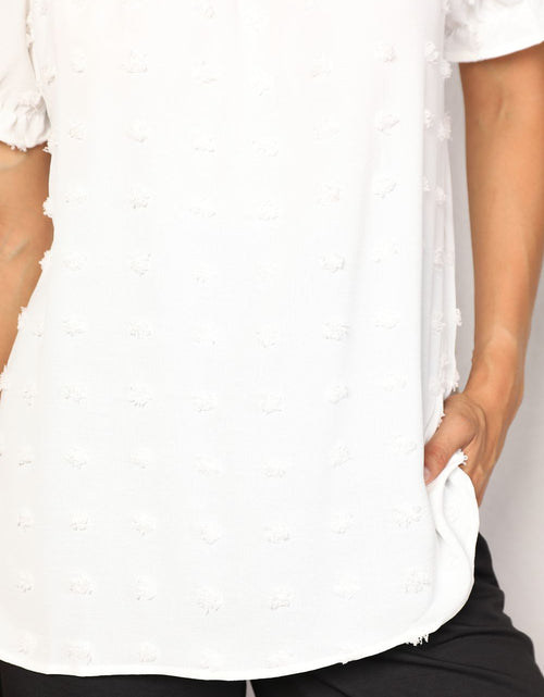 Load image into Gallery viewer, Mandy Swiss Dot Puff Sleeve Square Neck Blouse
