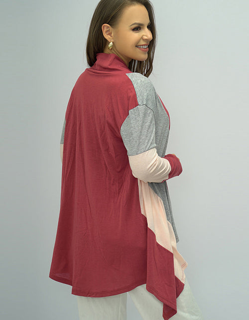 Load image into Gallery viewer, Shiny Color Block Open Front Cardigan
